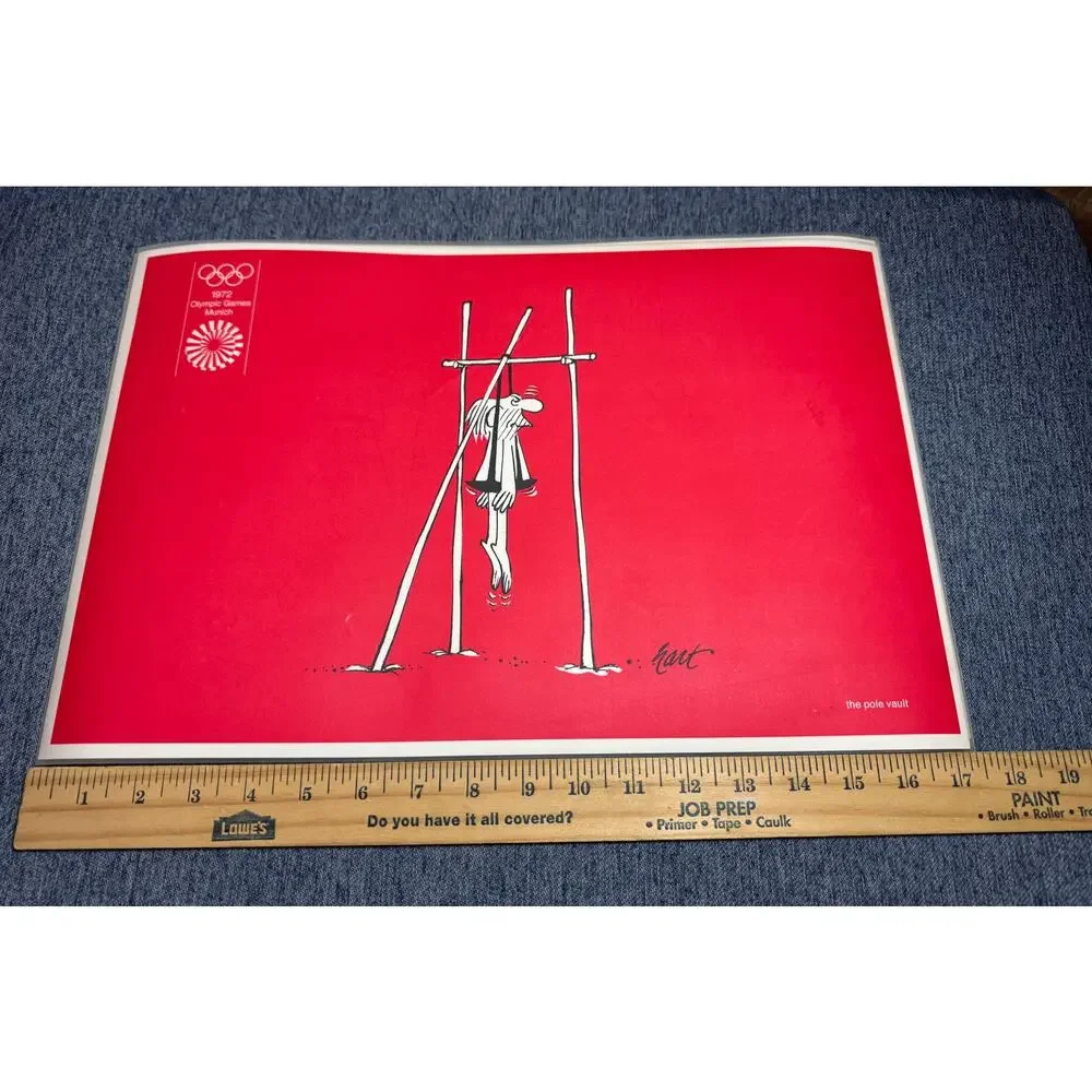 Set of 6 Vintage Marathon 1972 Munich Olympics BC Comics Plastic Placemats